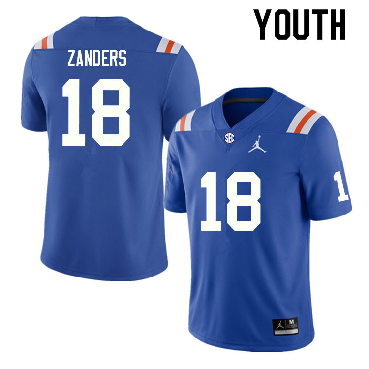 Youth #18 Dante Zanders Florida Gators College Football Jerseys Sale-Throwback
